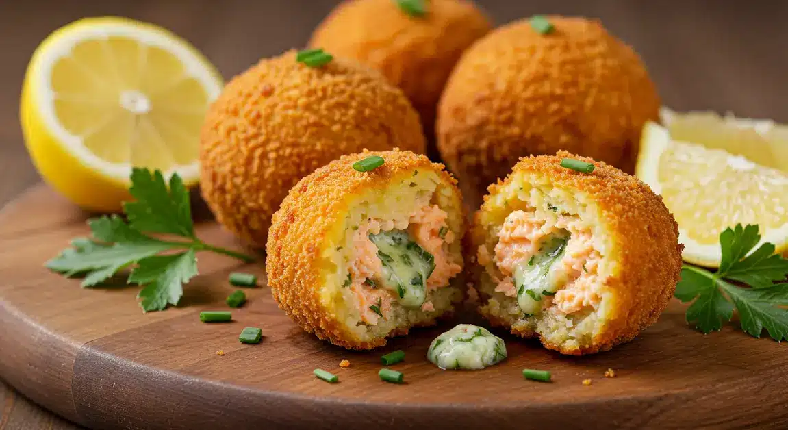 salmon potato balls