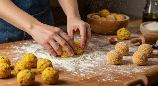 salmon potato balls